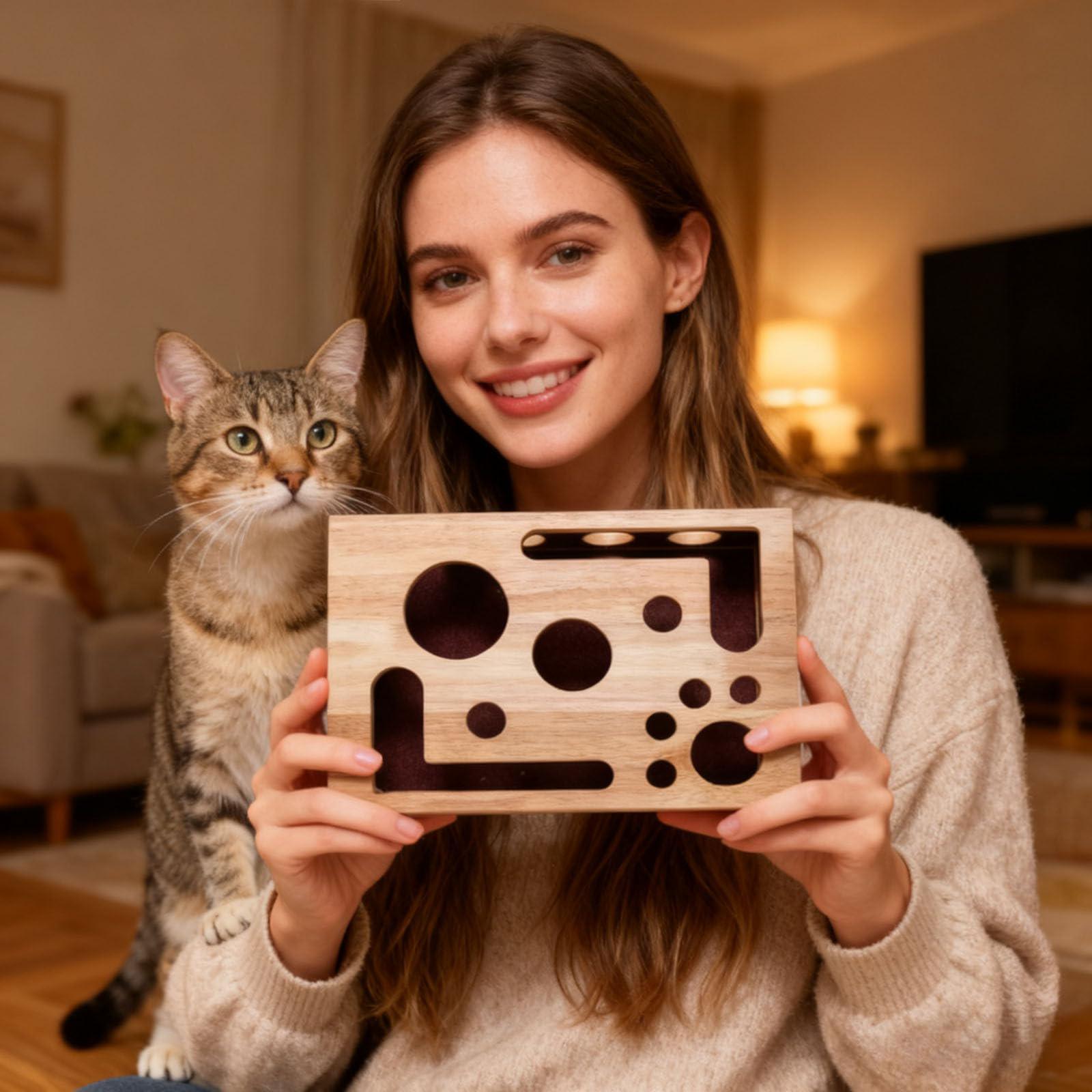 Коробка для обогащения царапанием пилочкой для ногтей, Коробка для обогащения царапанием-пазлом, Без стресса для когтерезок и точилок, Наждачная бумага внутри для царапания в помещении One Size